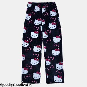 Black Hello Kitty Pajama Pants Cute Kawaii Sanrio Y2K Women’s Woolen Loung Pants